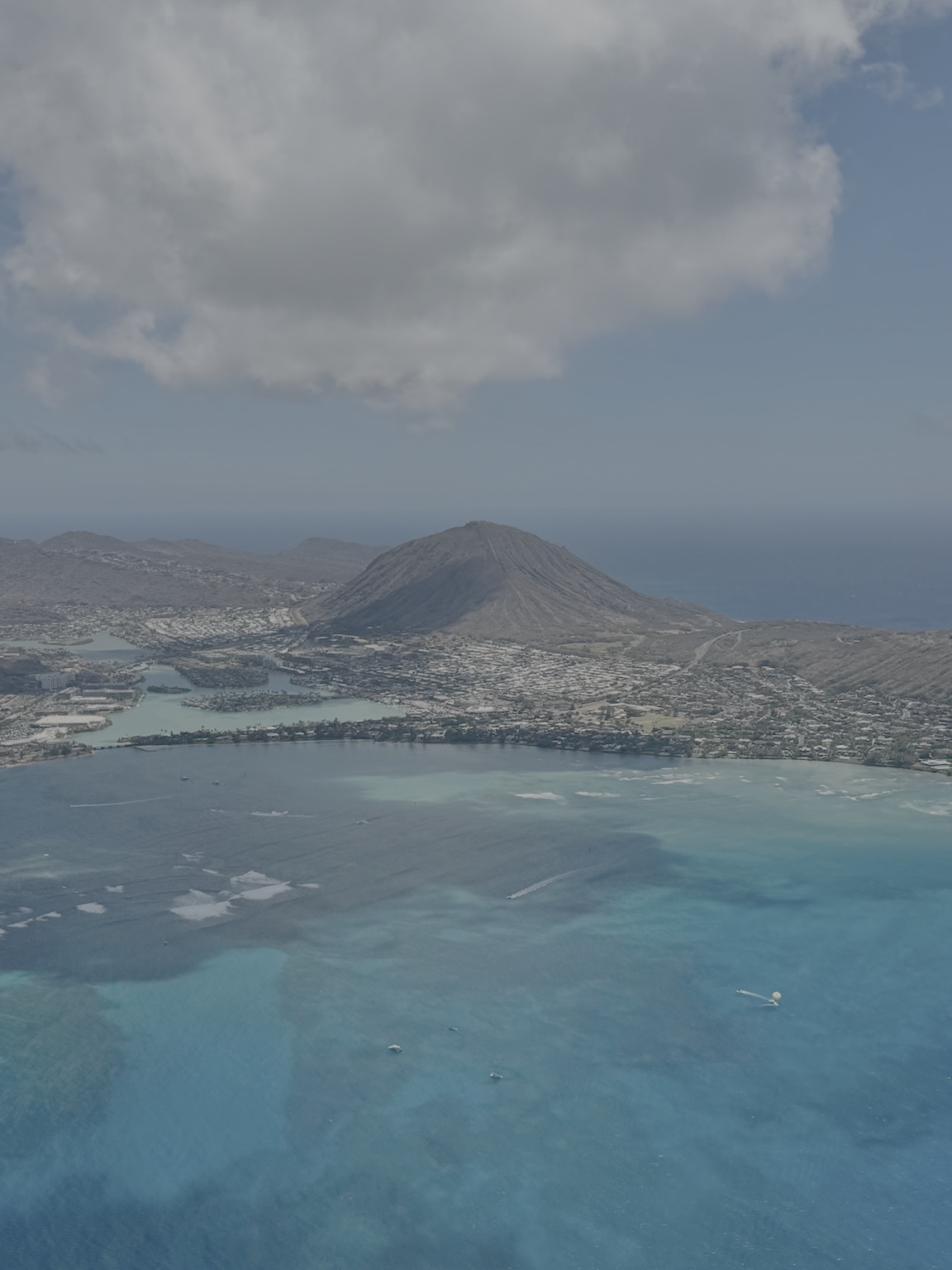Blue waters and Koko Crater from above